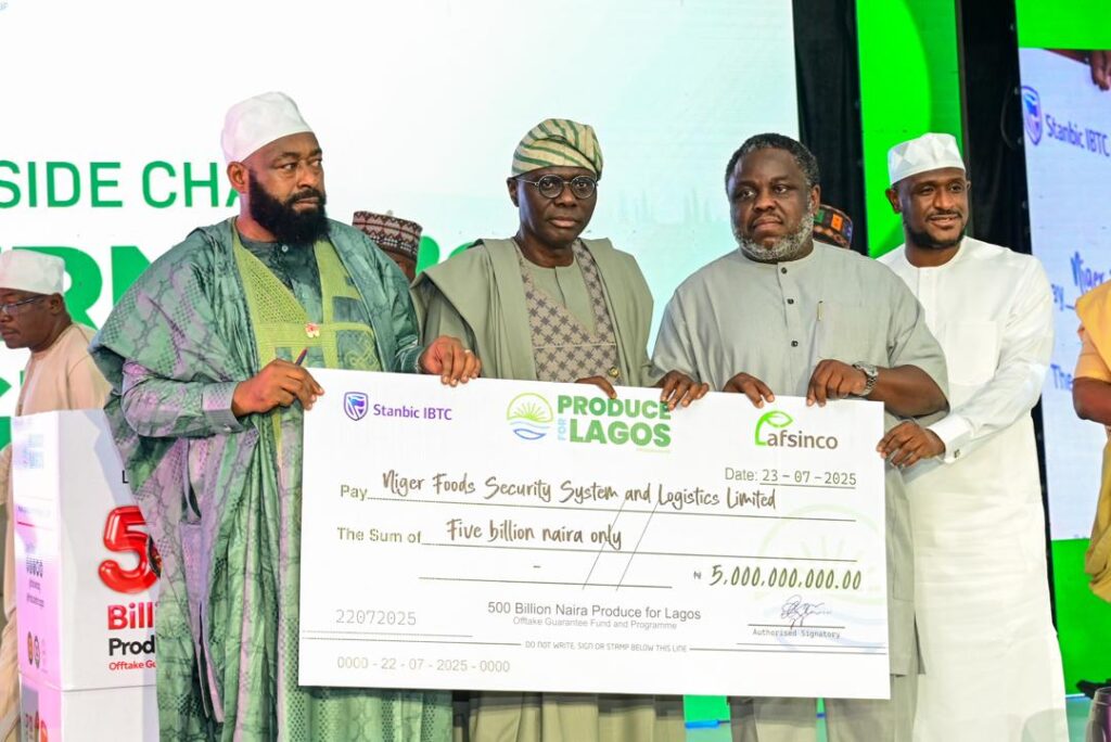 Sanwo-Olu handover N5bn to Bago for grains, yam production under produce for Lagos initiative