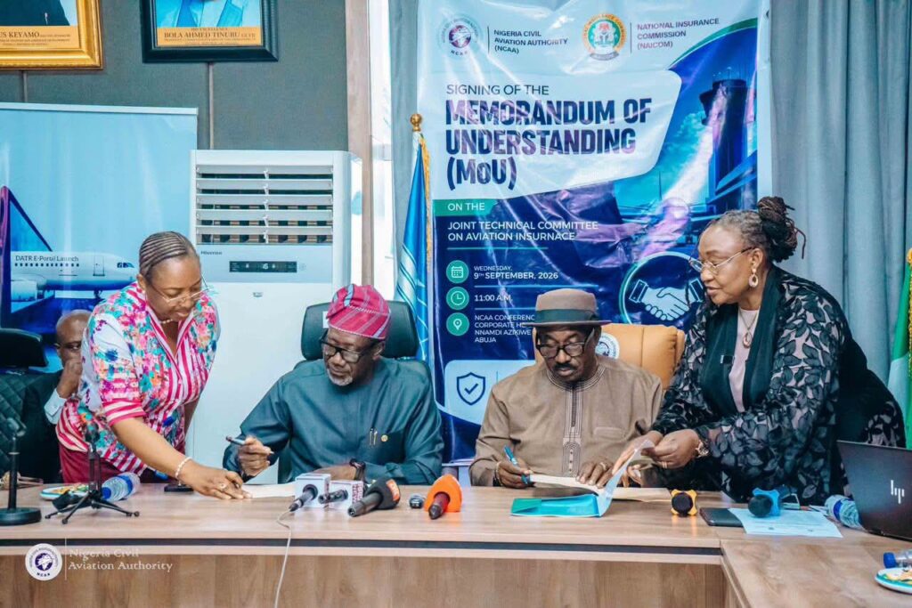 NCAA, NAICOM sign MoU to strengthen aviation insurance compliance
